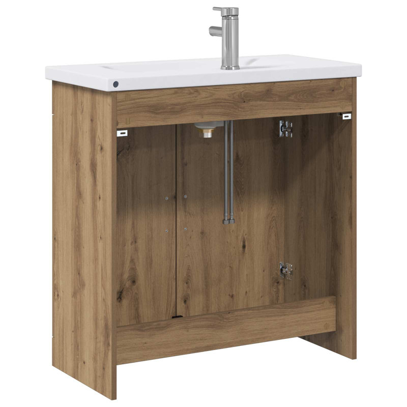 Vanity & Mirror Set, Artisan Oak