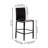 Juno 24" Counter Height Black Faux Leather Barstools w Metal Legs Set of 6