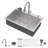 33"L x 22"W Drop In / Undermount Single Bowl 16 Gauge Stainless Steel Kitchen Sink with Cup Washer and Faucet