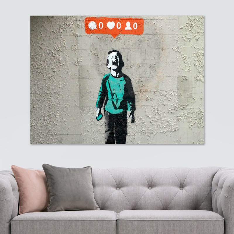Banksy Nobody Likes Me - Wrapped Canvas Print, 61cm H x 81cm W x 4cm D