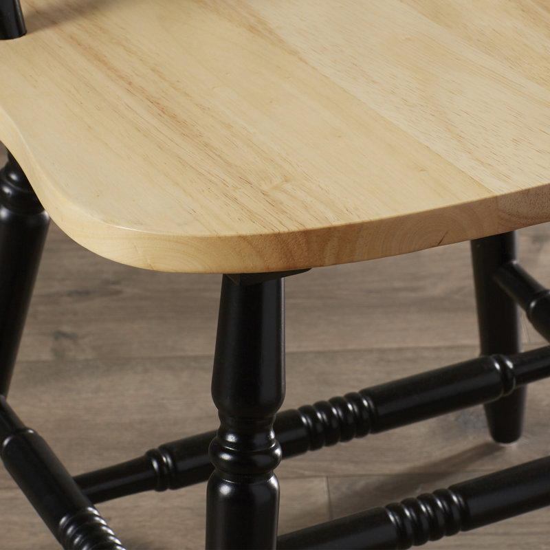 Tolman 17.5'' H Solid Wood Side Chair, Black/Natural