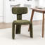 Chaises de salle à manger rembourrées en chenille vert moderne avec siège rembourré-819381082