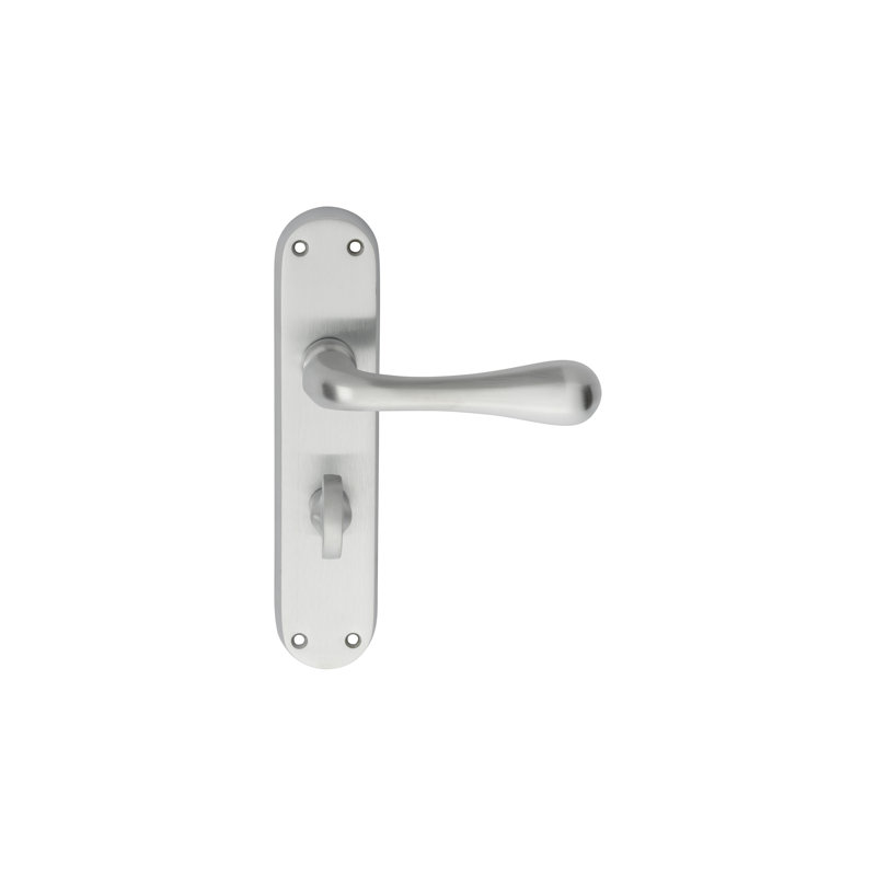 Astro Bathroom Door Handle, Satin Chrome