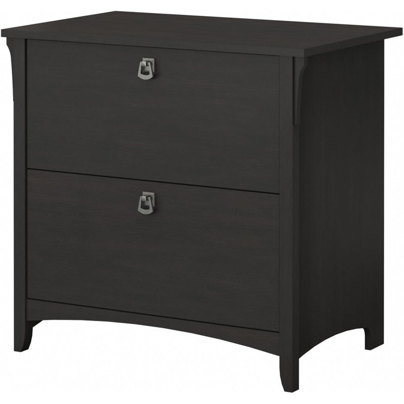 Vintage Black 2-Drawer Mobile Lateral File Cabinet