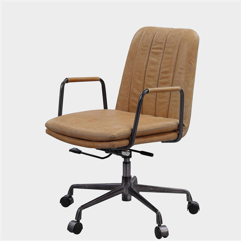 Chaise de bureau pivotante en rhum