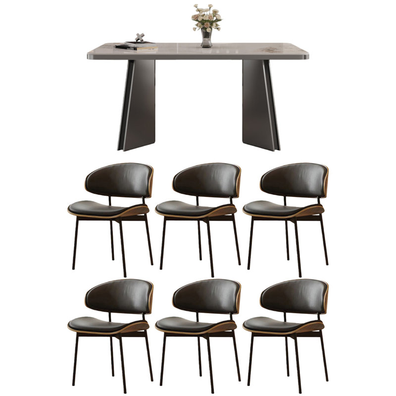 Ensemble de salle à manger Jones, H 29,53 po x L 55,12 po x l 31,5 po, 7