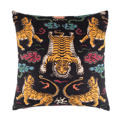 Tiger Land Animal Print Cotton Blend Reversible Throw Pillow