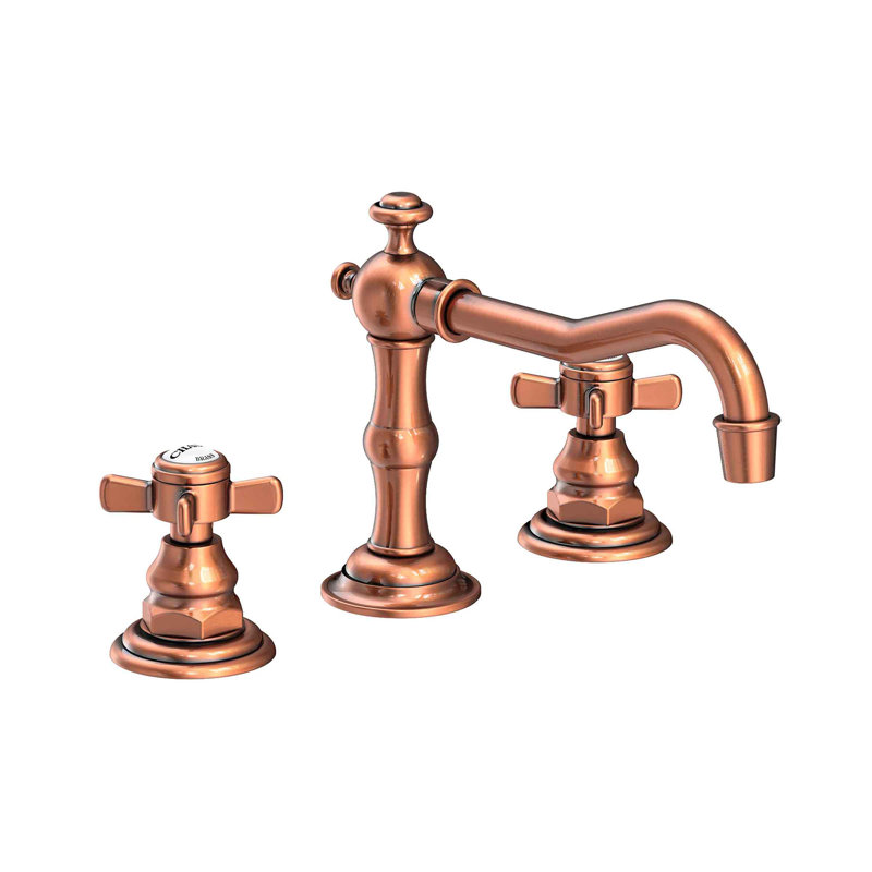 Fairfield Widespread Bathroom Faucet with Drain Assembly, Antique Copper