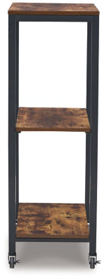 Transitional Black and Brown Bar Cart with Storage