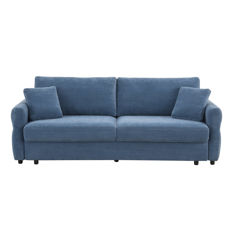 Canapé-lit en tissu avec rangement Haran, Bleu