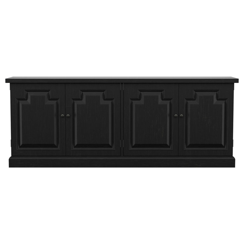 Florence 90'' Distressed Black 4-Door Dining Sideboard Buffet