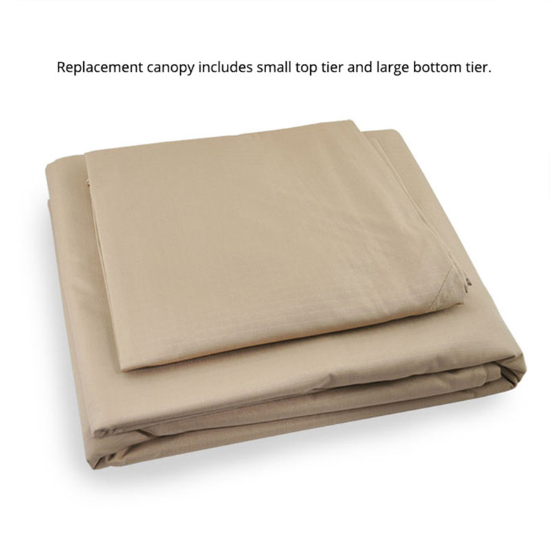 Beige Whisper Polyester Two-Tiered Replacement Canopy for Pinehurst Gazebo