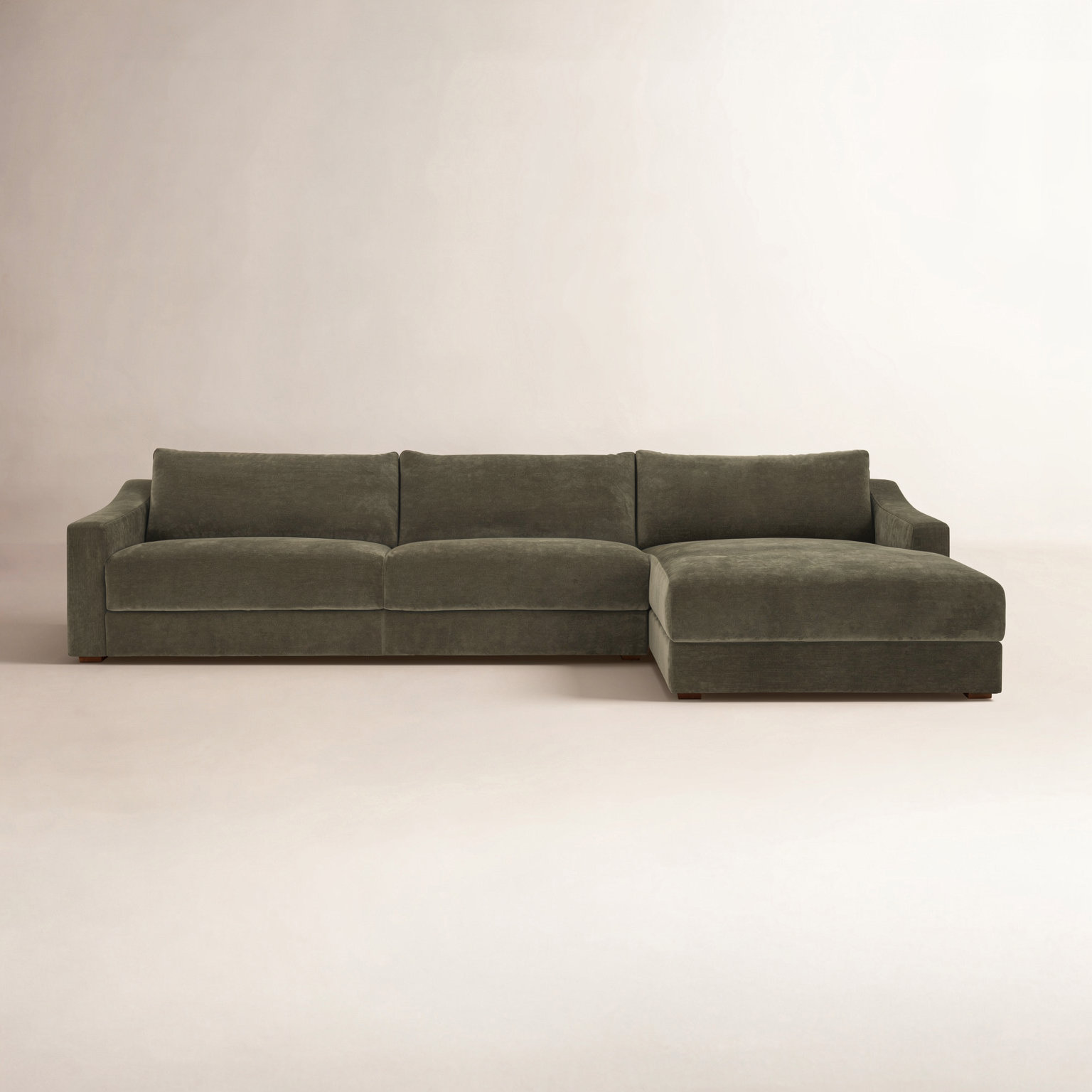 Nora Upholstered Chaise L-Sectional, Right Hand Facing