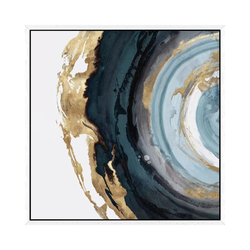 Geo Circle by Eva Watts - Print on Canvas, 45.72 cm H x 45.72 cm W, White Framed