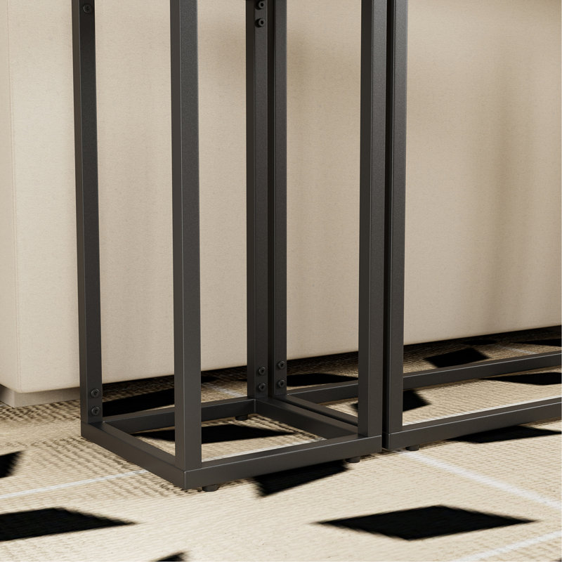 Console étroite, table de vestibule haut de gamme, entrée, table de couloir industrielle, salon, foyer, brun et noir