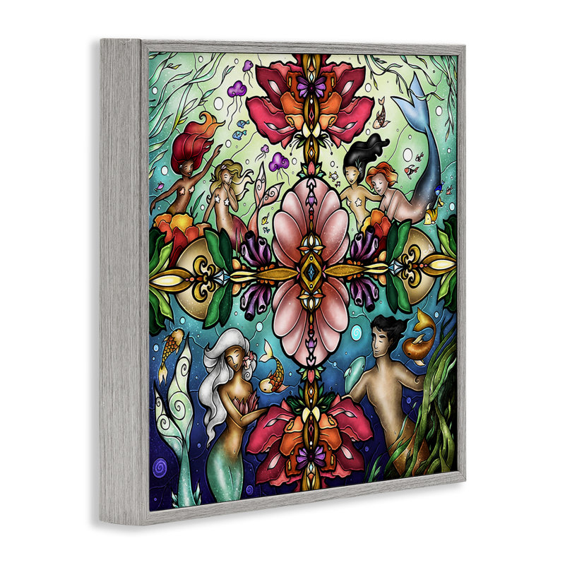 Giclée encadrée de sirène détaillée, de Mandie Manzano, Estampe numérique Farmhouse, H 12 po x l 12 po