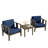 Junco Teak Outdoor Two-Person Patio Set With Cushions And Side Table-124178249-124178244