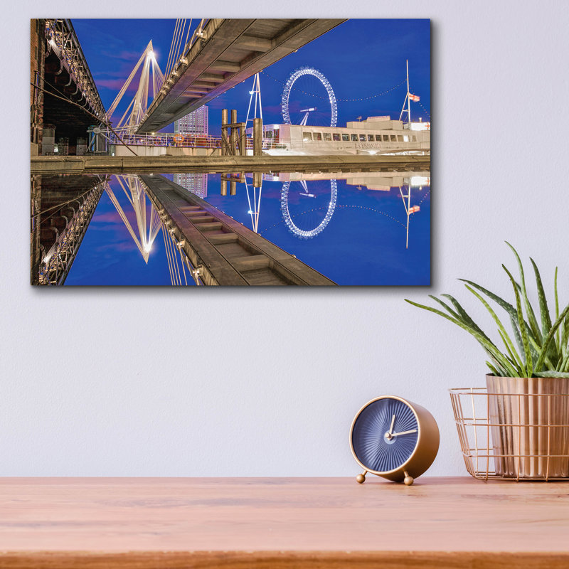 «Under The Jubilee Bridge» par Mark A Paulda, art mural en verre acrylique, H 12 po x l 16 po x P 0,13 po