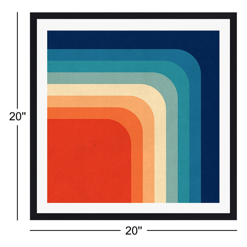 Aveline "Retro 70s Color Palette III", impression par Alisa Galitsyna, H 20 po x l 20 po x P 0,75 po, Cadre noir simple, Oui