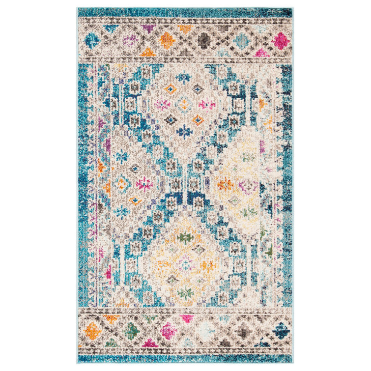 Felty Southwestern Dark Blue/Yellow/Beige Area Rug