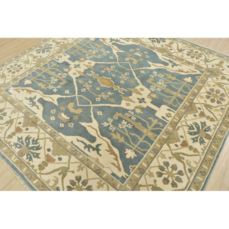 Tapis unique bleu de 7 pi 11 po