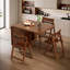Mid-Century Solid Wood Folding Dining Set, Table With 4 Chairs, Available In 130Cm