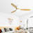 52 Inch Flush Mount Ceiling Fan DC 3 Solid Wood Fan Blade Noiseless Reversible Motor Remote Control With Light