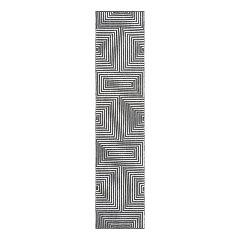 Tapis intérieur / extérieur d'extérieur moderne, Tapis de couloir 2 pi 7 po x 12 pi