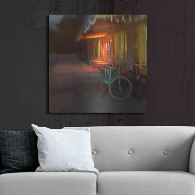 Jennifers Bike by Dawn D Hanna  Unframed Painting on Metal