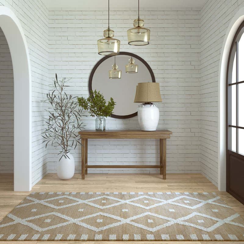 Natural Wool and Jute Handmade High-Low Indoor Area Rug, Rectangle 7'9" x 9'9"