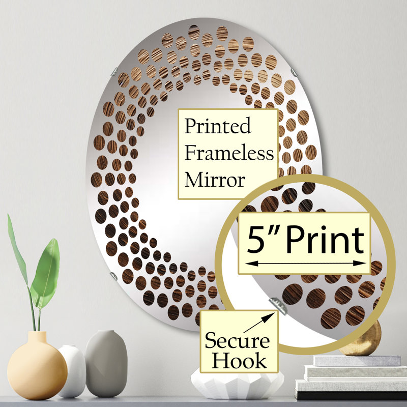 Miroir mural à pois brun Calm, L 20 po x H 30 po