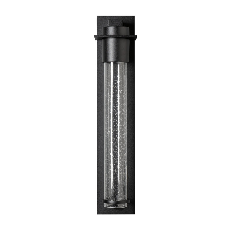 Plafonnier encastré d'extérieur Airis, Transparent avec grains, H 24,3 po x l 5 po x P 5,2 po, Noir bord de mer