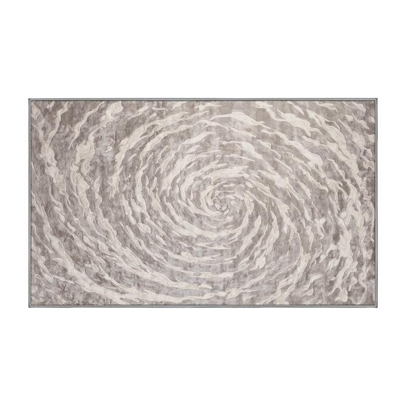 Machine Washable Gray Area Rug, Rectangle 2' x 3'