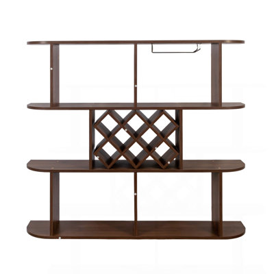 Large Wall Mounted 3 Tier  Rustic Bottle Wine Rack,Multifunctional Wooden Wall Mounted Wine Rack,Storage Rack with Wine Glass Holder,mounted wall Storage winerack Rack for Home Bar Dining Room Decor