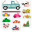 7.78" Double Sided Red Truck Welcome Sign, 10PC Interchangeable Icons All Season Holiday Front Door Decor