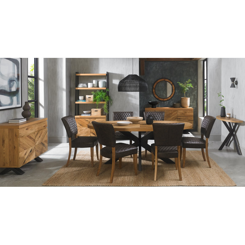 Magallanes 52cm H Polyester Blend Upholstered Side Chair, Rustic Oak