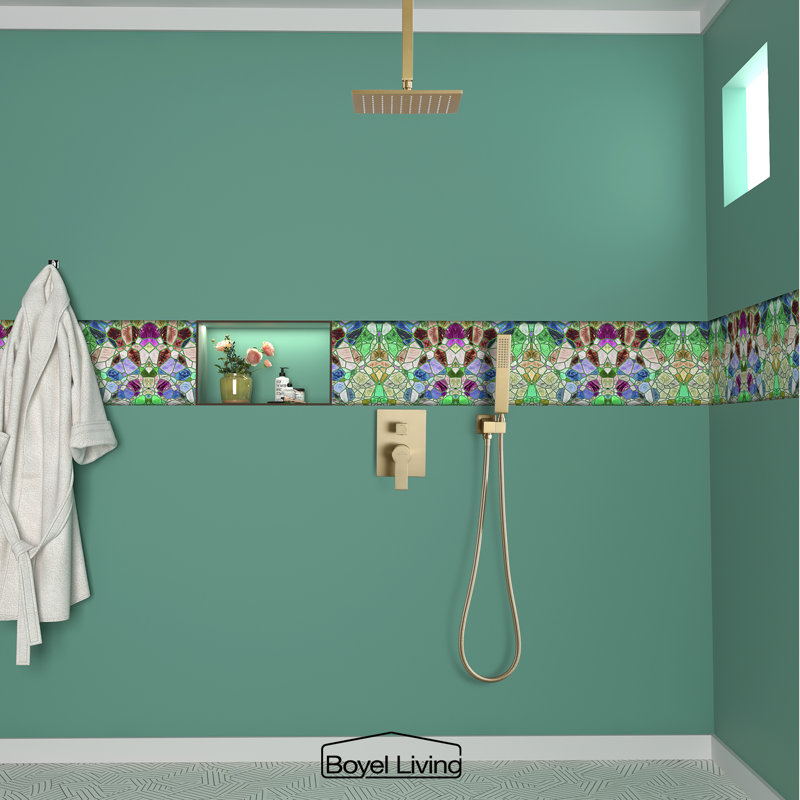 Brushed Gold 10'' Square Wall Mounted Rain Shower System
