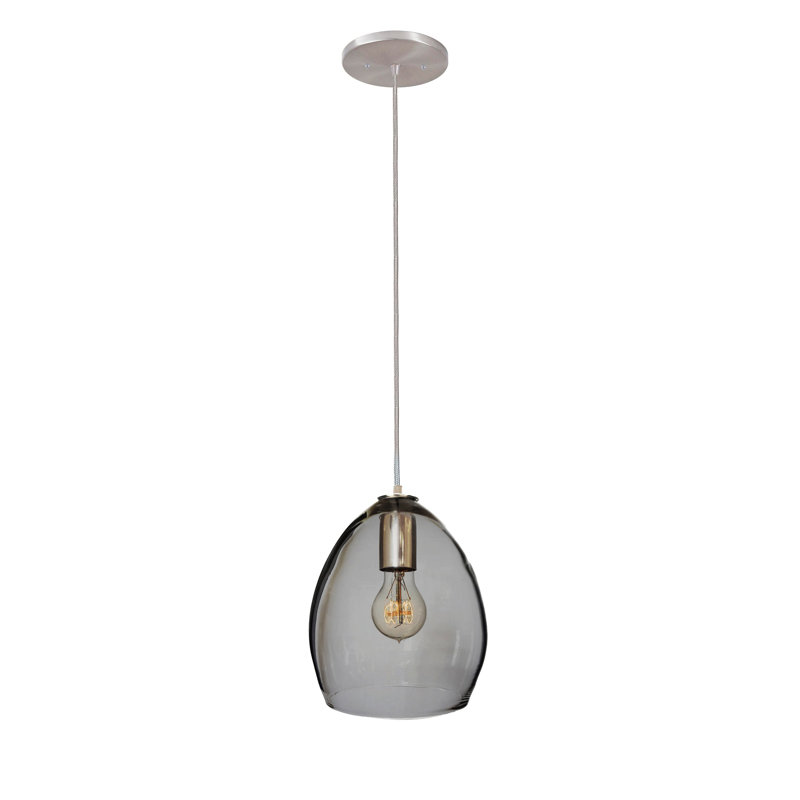 1 - Light Pendant, Clear, Nickel, Yes