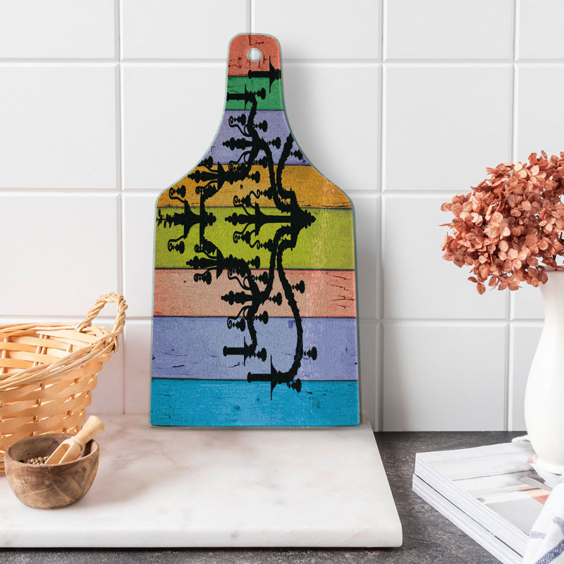 Multicolore planche à découper en verre trempé Ambesonne