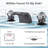 Matte Black Hydro-Powered LED Waterfall Faucet, 3 Hole Deck Mount Crystal Handle Bathroom Sink Faucet