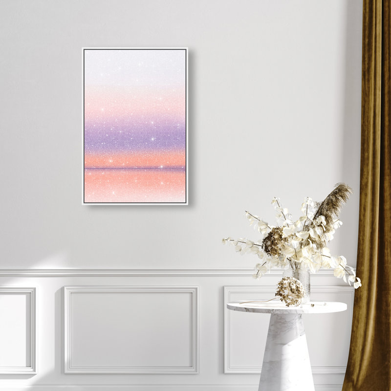 Peach Coastline Print by Oliver Gal, 55"H x 37"W, White Floater Frame