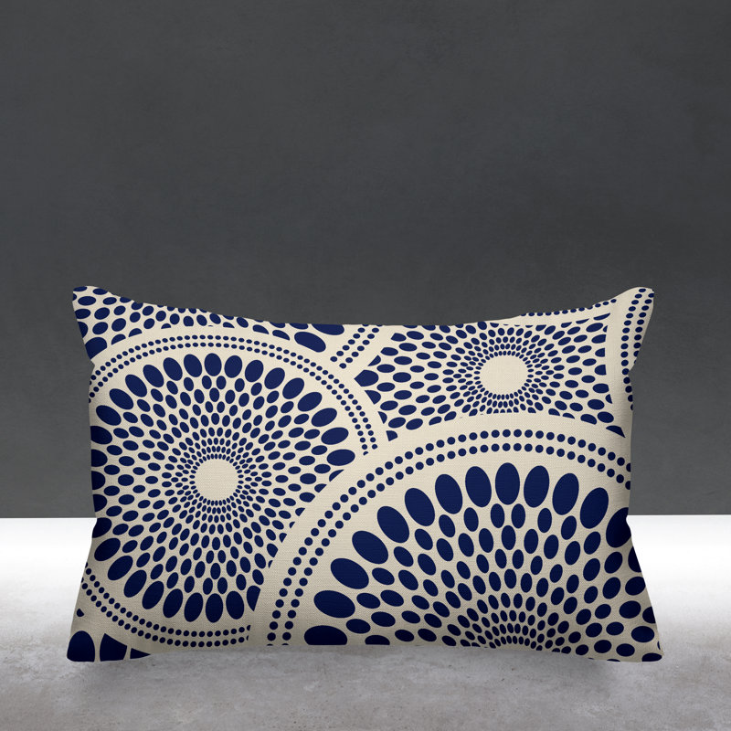 Penn Outdoor Reversible Throw Pillow, Navy Blue