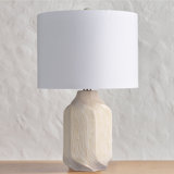Srivatsa 21‘’ White Etched Ceramic Table Lamp with White Shade