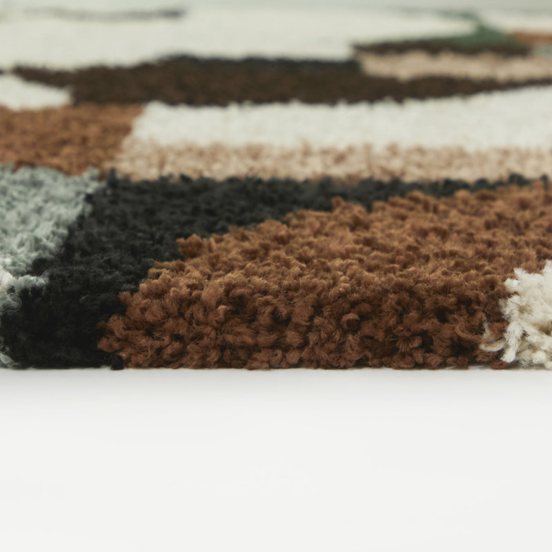 Richard Pink/Brown Modern Geometric Area Rug, Rectangle 5'3" x 7'