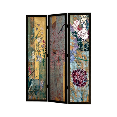 Middle ancient style solid wood Qiaoqisha bedroom folding screen