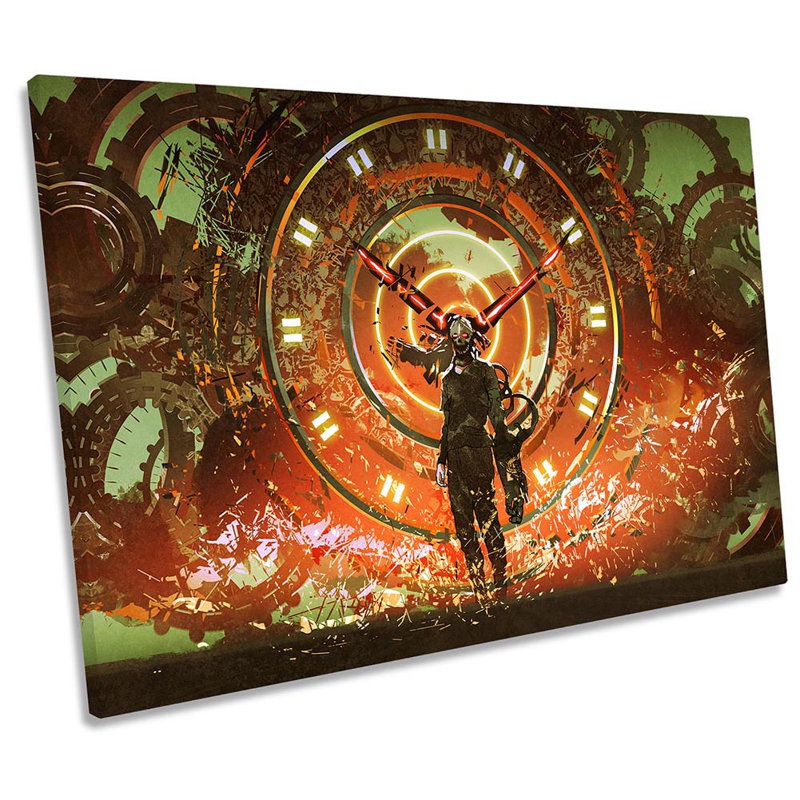 Cyborg Man Cogs Gears Steampunk - Wrapped Canvas Print, 30.5cm H x 45.7cm W