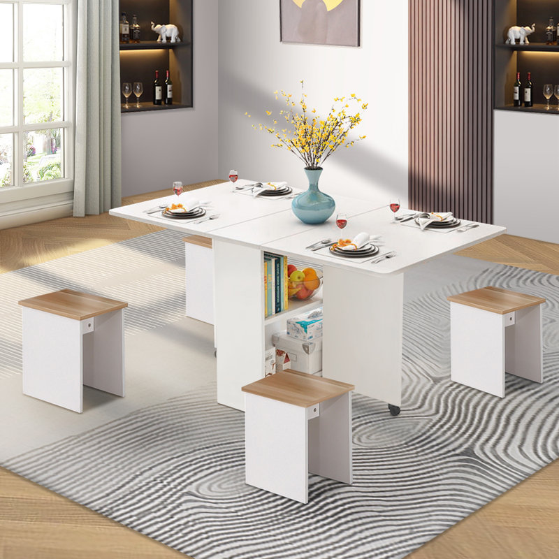 Mullett Extendable Dining Table, White