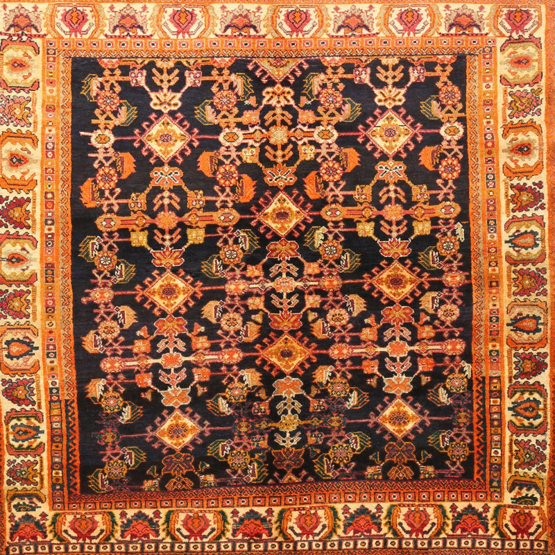 Tapis brun/noir traditionnel Enspijk, Carré 3 pi