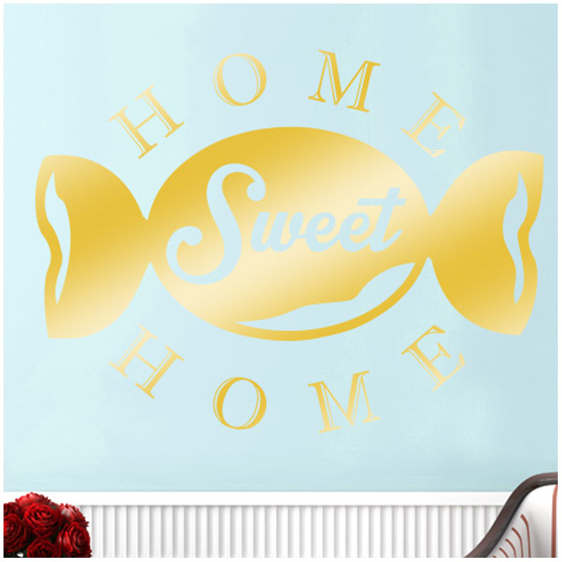 Non-Wall Damaging Wall Decal, Shiny Gold, Large
