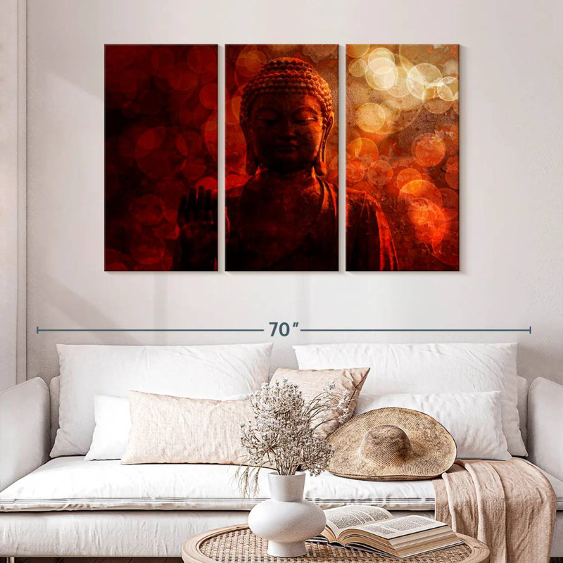 Adella Bronze Red Buddha, 32" H x 50" W